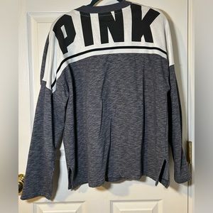 VS PINK sweatshirt - gray with white and black, size M